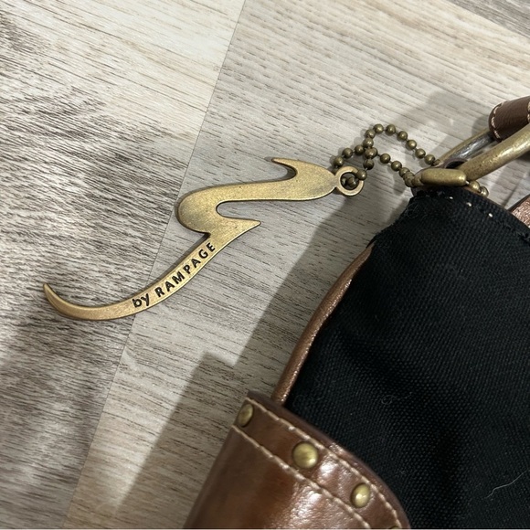 NWT Rampage Fifty Five Large Western Shoulder Bag Purse Black Brown Adjustable - Picture 4 of 12